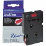 Taśma Brother laminowana 12mm x 7,7m czarny nadruk / czerwone tło