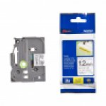 Taśma Brother laminowana z mocnym klejem12mm x8m czarny nadruk/przeźroczyste tło